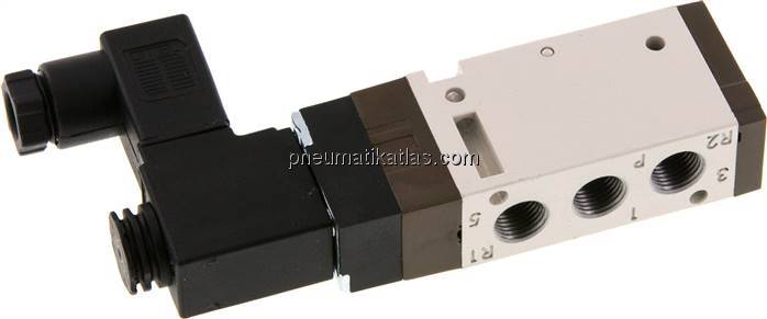 5/2-Wege Magnetventil, G 1/8", Federrückstellung, 24 V DC