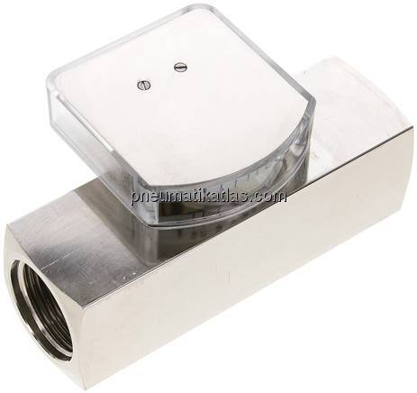 Durchflussmesser G 1" (IG), 2 - 8 l/min, Messing vernickelt