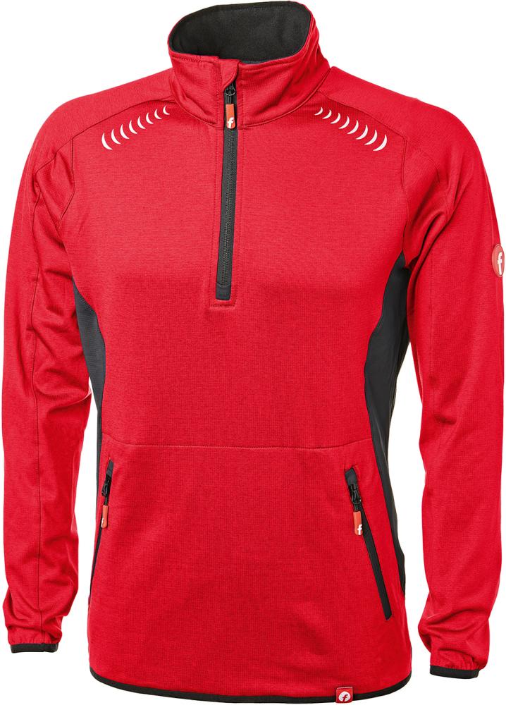 Tech-Fleecepullover rot/schwarz meliert Gr. 4XL Fortis Elements