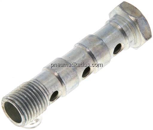 Hohlschraube, 3-fach G 1/4"-57mm, Stahl verzinkt