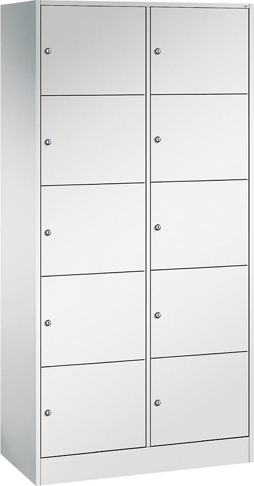 Fächerschrank B460xT480xH1950 mm RAL 7035 2x5 Fächer B190 mm CP