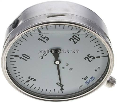 Chemie-Glycerin-Manometer senkrecht,160mm, 0 - 25 bar