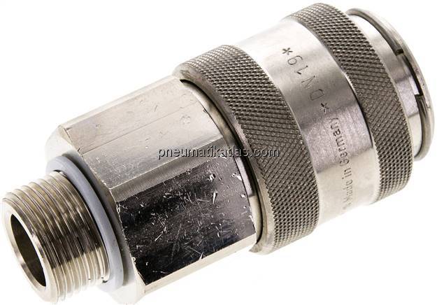 Kupplungsdose (NW19) G 3/4"(AG), Messing vernickelt