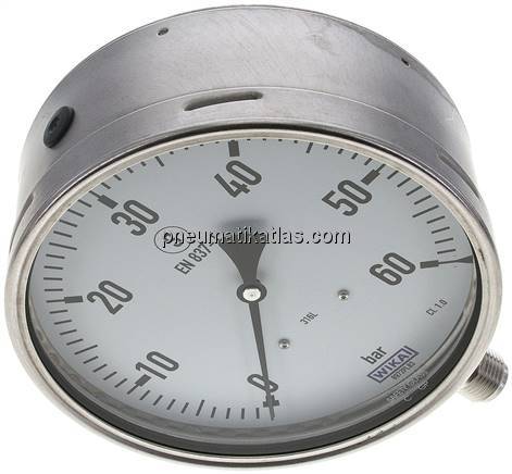 Sicherheits-Manometer senkrecht, 160mm, 0 - 60 bar