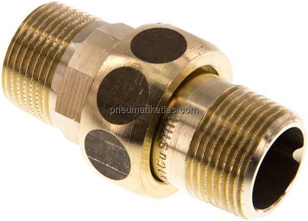 Doppelnippel trennbar R 3/4" flach dichtend,Messing