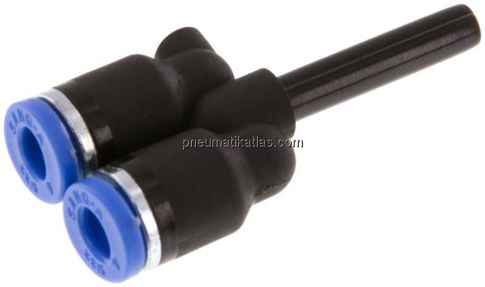 Y-Steckanschluss 4mm Stecknippel, 4mm Schlauch