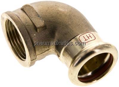 Pressfitting, Winkel, 22mm / Rp 3/4" IG, Kupfer / Kupferlegierung