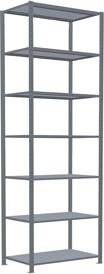 Steckregal B1000xT600xH3000 mm Grundfeld 7 Böden vzk Fachlast 150kg