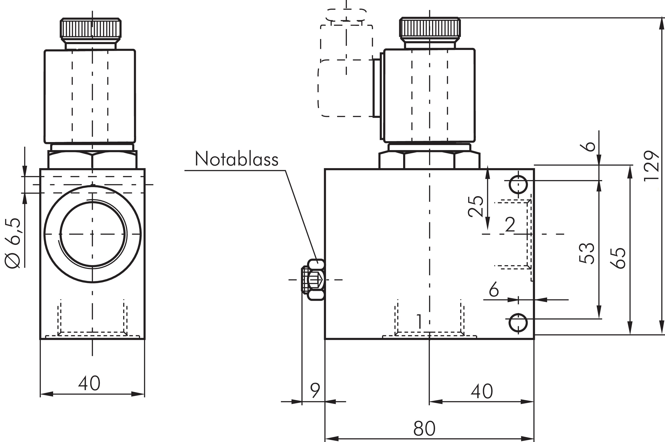 Zeichnung: 2/2-Wege Hydraulik-Sitzventil (G 1/2" &