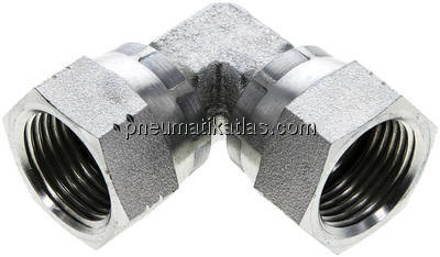 90°-Winkelverschraubung,UNF 7/8"-14 (JIC),Stahl verzinkt