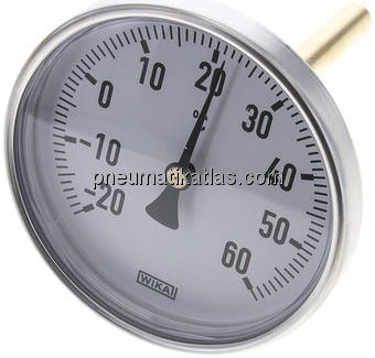Bimetallthermometer, waagerecht D100/-20 bis +60°C/100mm