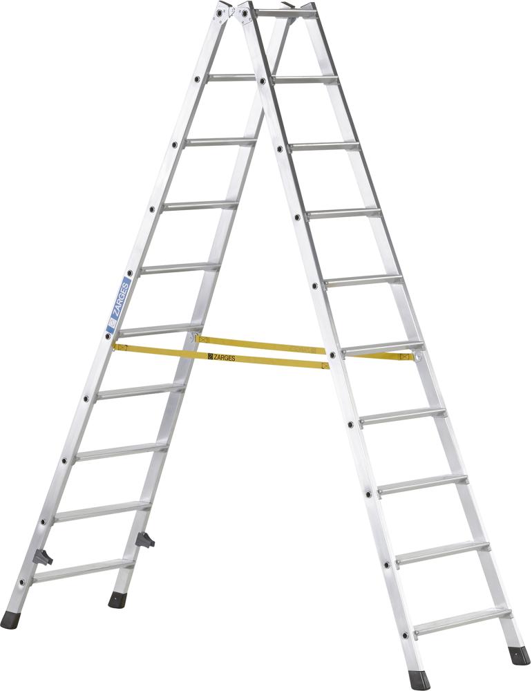 Stehleiter Nova B 2x10 Stufen Leiterlänge 2,30 m Arbeitshöhe 3,65 m ZARGES