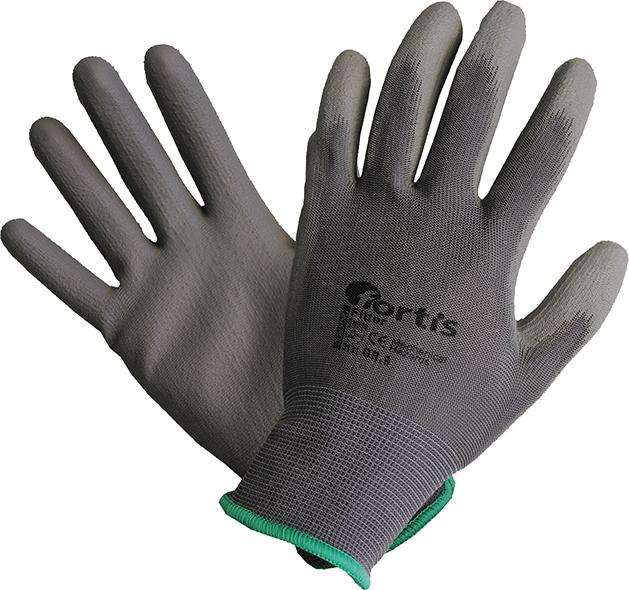 Handschuh Fitter PU, grau,SB-verpackt,Gr.10, FORTIS