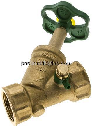 Schrägsitz-Absperrventil, Rp 1-1/4", PN 10, Messing, DVGW