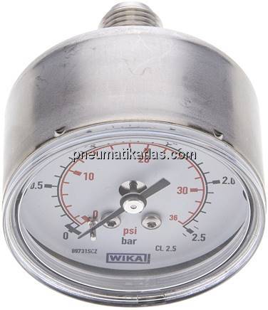 ES-Manometer waagerecht, 50mm, 0 - 2,5 bar, G 1/4"