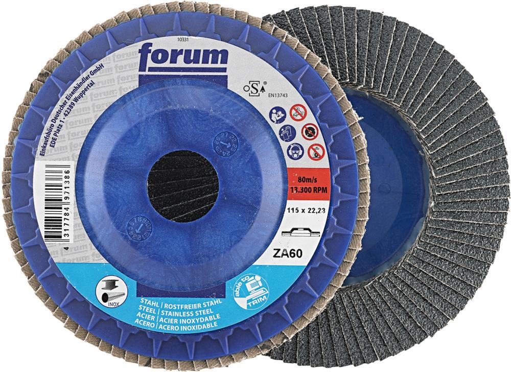 Fächerschleifscheibe 115mm, gewölbt, ZK 60 trimmbar FORUM