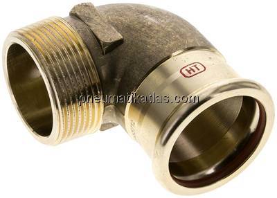 Pressfitting, Winkel, 42mm / R 1-1/2" AG, Kupfer / Kupferlegierung