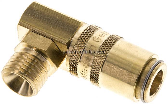 90°-Temperierkupplungsdose 9mm Zapfen,M 14x1,5(AG)