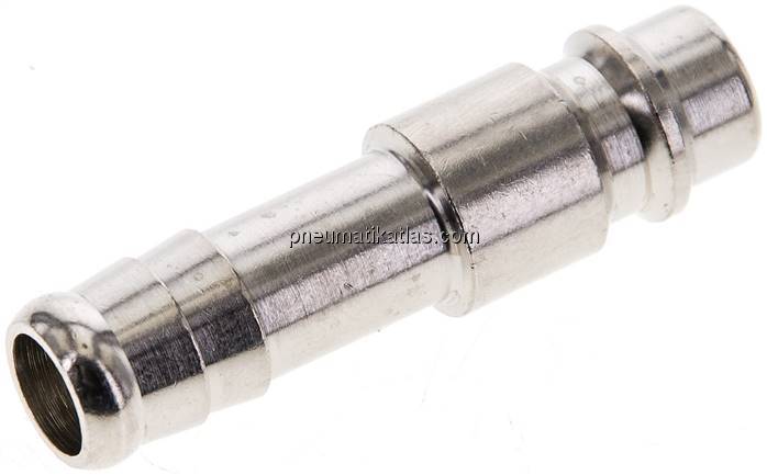 Kupplungsstecker (NW7,2) 10mm Schlauch, Messing vernickelt