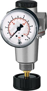 Druckregler BR Standard, G3/8" DN6, BG 1, 0,5-10bar, inkl. Manometer, RIEGLER