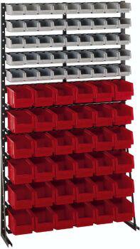 Norm-Regal-einseitig H1725xB1000mm 81 Kästen LA-KA-PE