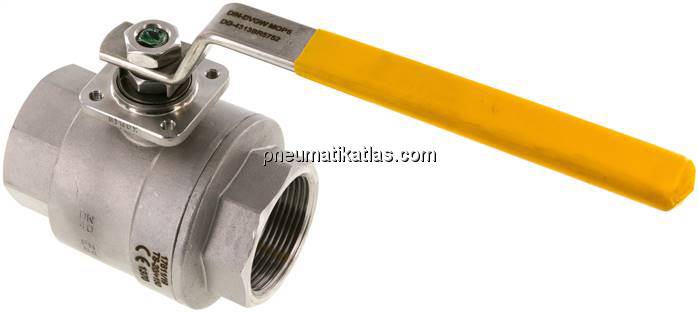 Edelstahl-Kugelhahn, DVGW, Rp 1-1/2", -0,9 bis 64bar