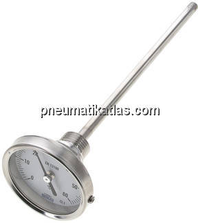 Bimetallthermometer, waagerecht D63/0 bis +60°C/200mm