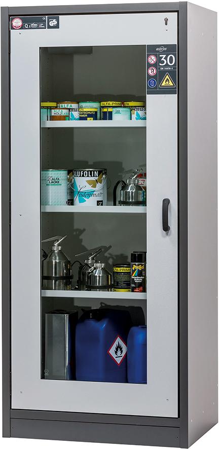 Schrank Q-Classic-30 Fenster 1Tür 3FB,Grau