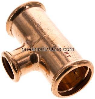 Pressfitting, T-Stück, 35x22mm innen, Kupfer / Kupferlegierung