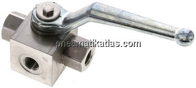 ES-Hochdruck-3-Wege Kugelhahn, T-Bohrung, G 1/4", 0 - 400bar