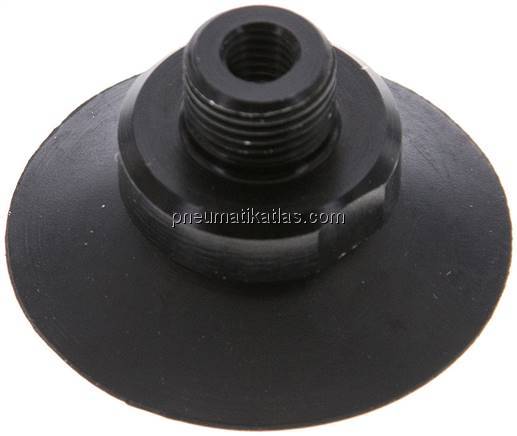 Flachsauger, Stützrippe, P-Serie, Ø 32x2mm, CR (50A), schwarz