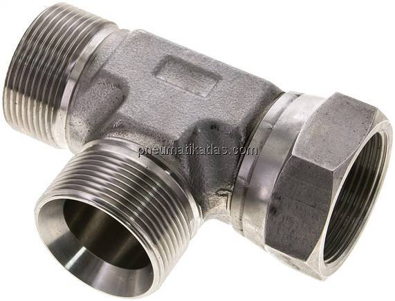 LTE-T-Stück, 60°-Kegel, G 1-1/2"(AG/IG), V4A