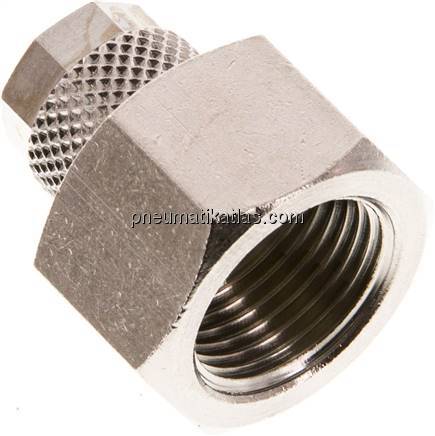 Aufschraub-Verschraubung G 3/8"-8x6mm, Messing vernickelt