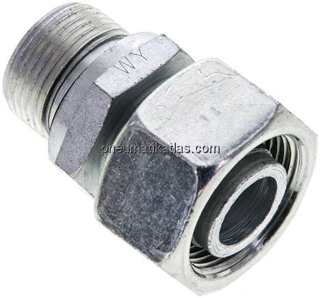 Einstellb. Schneidringverschr. M 22x1,5-18 L, Stahl verzinkt