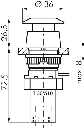 Zeichnung: 5/2-Wege Pilztasterventil