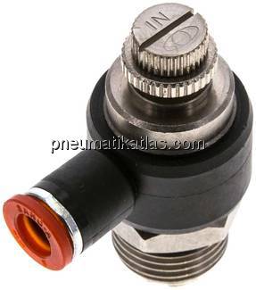 Winkel-Drosselrückschlagventil G 1/2"-8mm,zuluftregelnd
