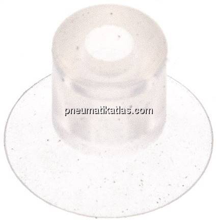 Flachsauger, Stützrippe, P-Serie, Ø 32x2mm, CR (50A), schwarz