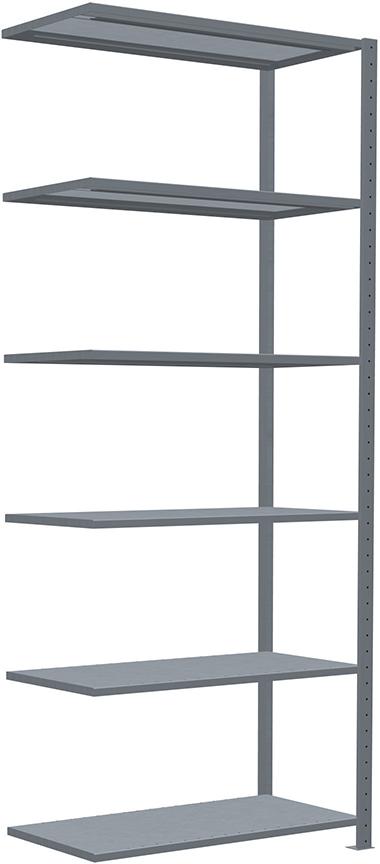 Steckregal B1000xT500xH2500 mm Anbaufeld 6 Böden vzk Fachlast 150kg