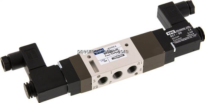 5/3-Wege Magnetventil, G 1/8", Mittelstellung entlüftet, 24 V DC