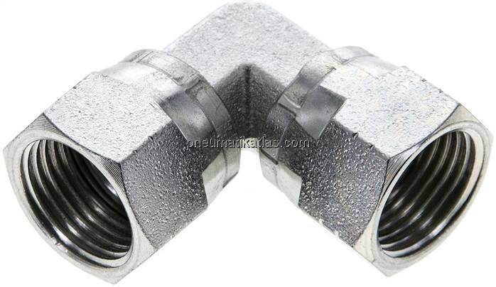 90°-Winkelverschraubung,UNF 3/4"-16 (JIC),Stahl verzinkt