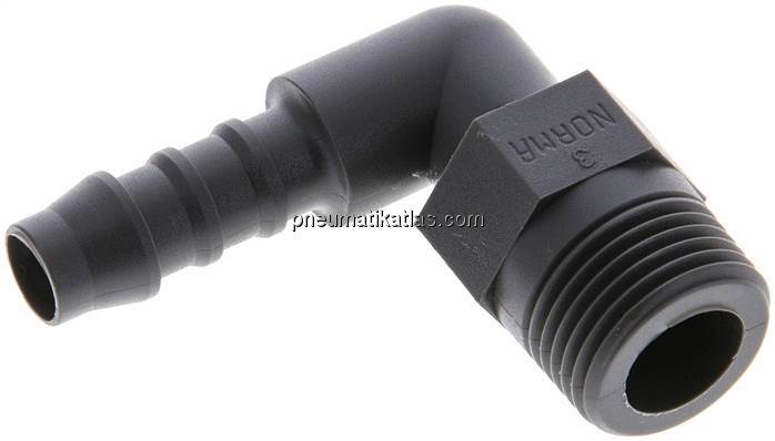 Winkel-Gewindetülle R 3/8"-8 (5/16")mm, PA 6