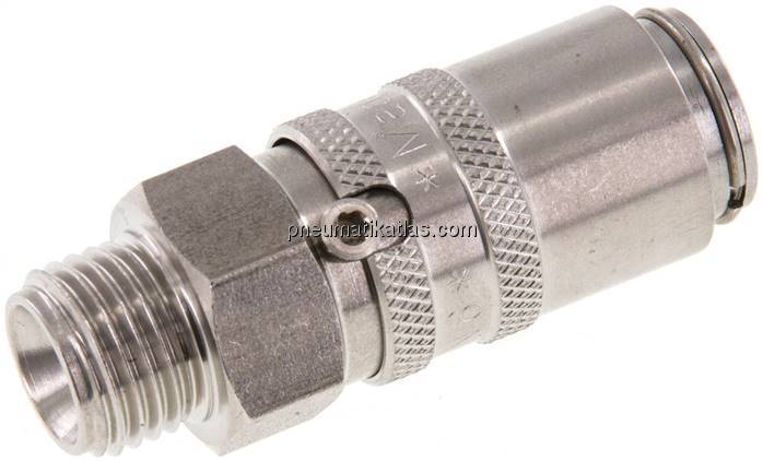 Temperierkupplungsdose 9mm Zapfen,G 1/4"(AG), 1.4305