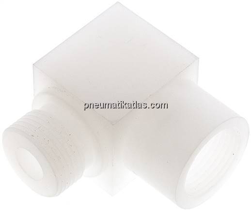 90°-Einschraubwinkel G 3/4"(IG)-G 3/4"(AG), PVDF