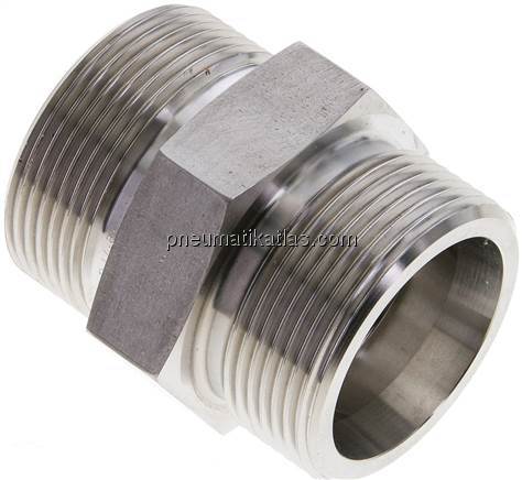 Gerade Schneidringverschraubung 30 S (M42x2), ohne Mutter & Schneidring, 1.4571