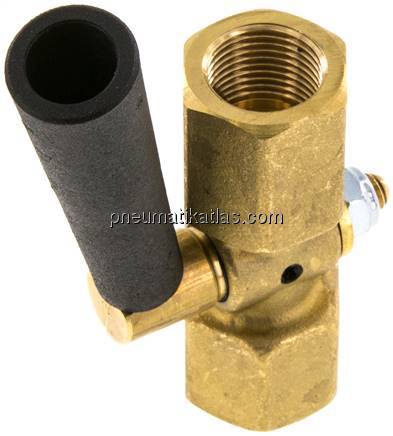 Manometer-Absperrhahn G 3/8" Muffe - Muffe, Messing