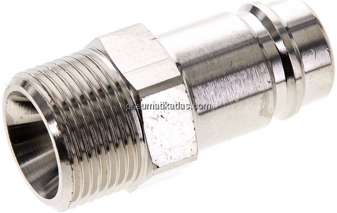 Kupplungsstecker (NW15) G 3/4"(AG), Messing vernickelt