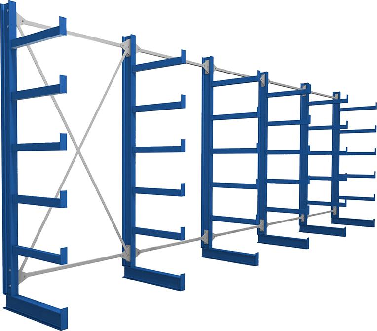 5 Felder/6 Ständer Tragkr. /Arm 200kg Ständerlast/Seite 1000 kgStänderprofil: IPE 100