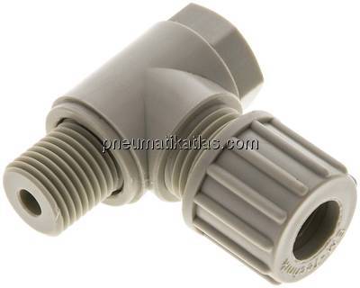 Winkel-Verschraubung G 1/4"-10x8mm, Polypropylen, Hohlschraube