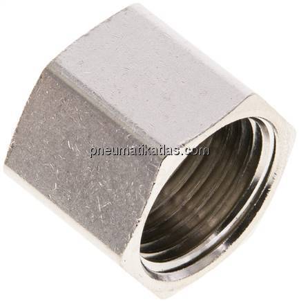 Überwurfmutter Messing vernickelt, G 1/2", 6 / 9 / 13 mm