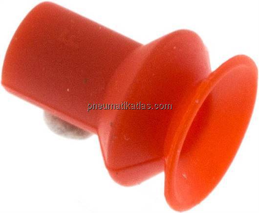Balgsauger, 1,5-fach, P-Serie, Ø 9x3,5mm, Silikon (50A), rot